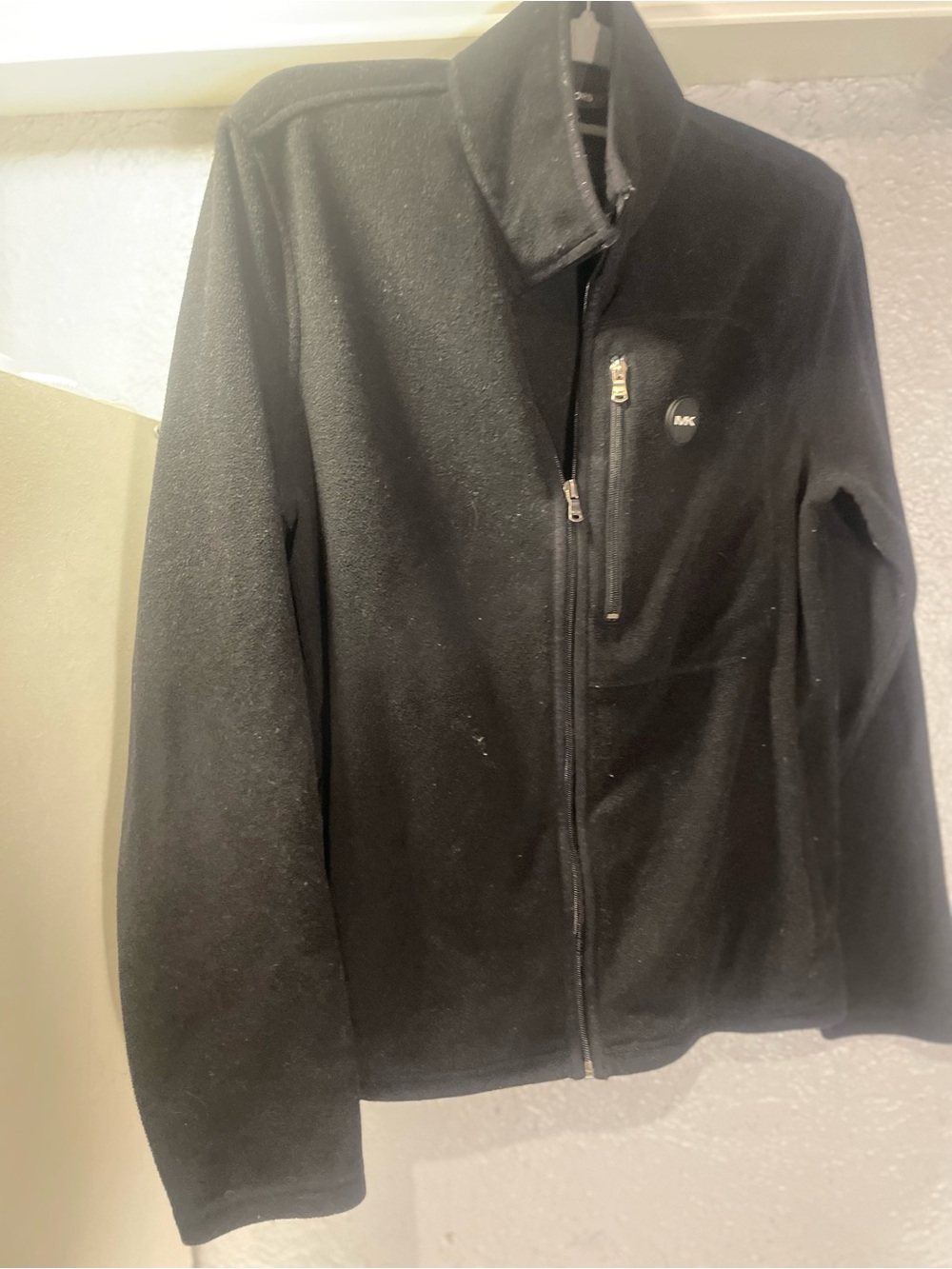Michael Kors Black Zip-Up Fleece Jacket